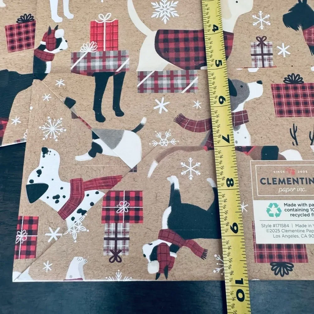 Christmas Farmhouse Holiday Plaid Dogs 2-pc Gift Bags